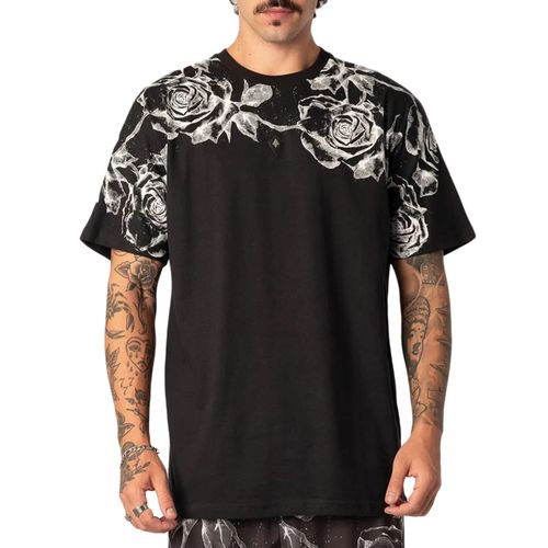 Camiseta Masculina MCD Especial Manga Japonesa Rosas PRETO-12622004- -1-